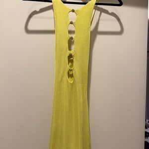 Oh Polly Vibrant lime cross cross back mini Dress